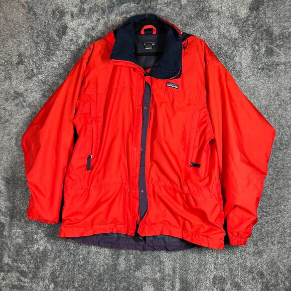 Patagonia Glade Runner Jacket Mens Large Hooded Full Zip Red Outdoors Ski Snow - Picture 1 of 10